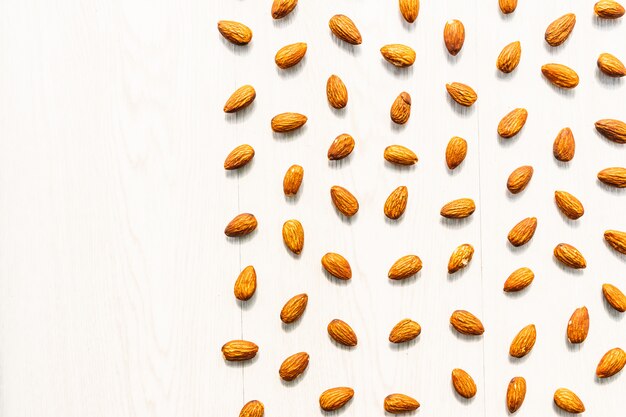 Almonds nut textures and surface with pattern