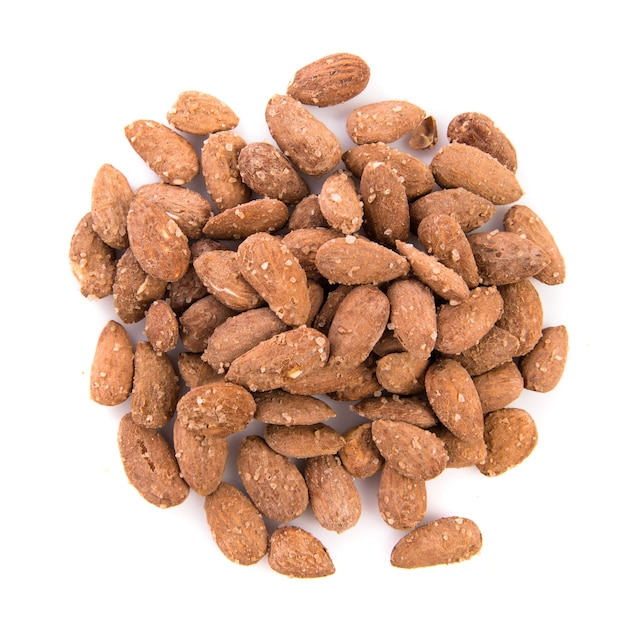 Almonds over white