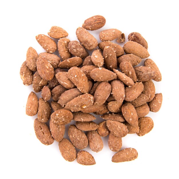 Almonds over white