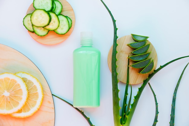 Aloe vera and cucumber with beauty cream