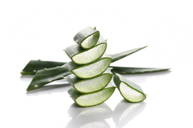 Aloe vera slices for skin care