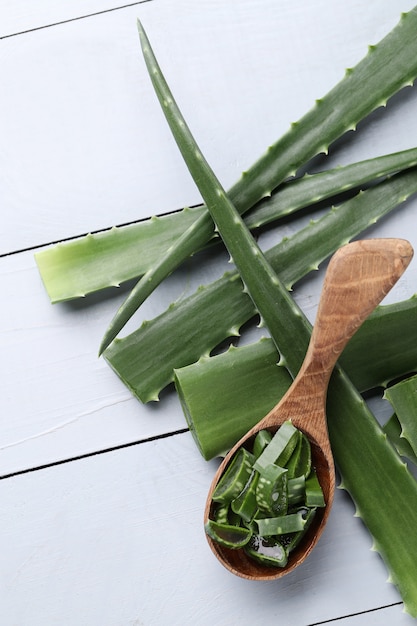 Foto gratuita fette di aloe vera per la cura della pelle