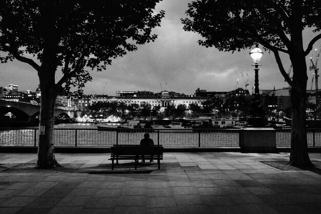 Alone man in a park