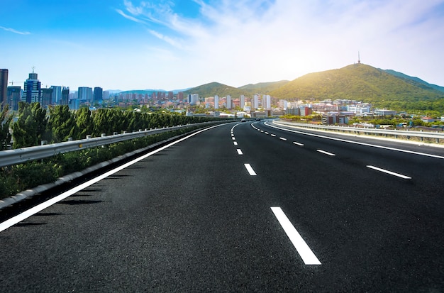 Alone road view