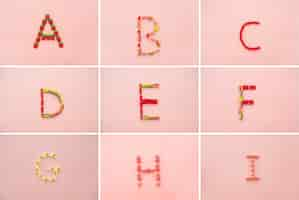 Free photo alphabet made of candies