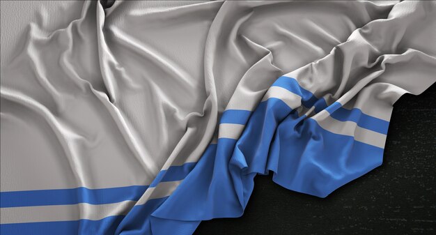 Altai Republic Flag Wrinkled On Dark Background 3D Render