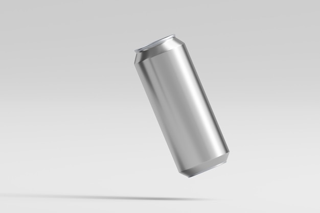 Aluminum can on white background 3d render