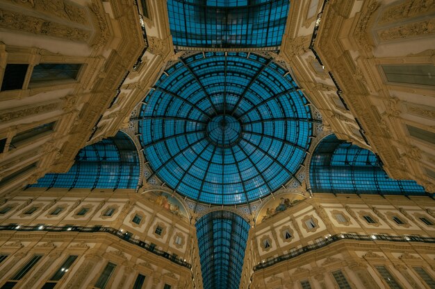 Amazing shot of the Galleria Vittorio Emanuele II's amazing indoor architecture