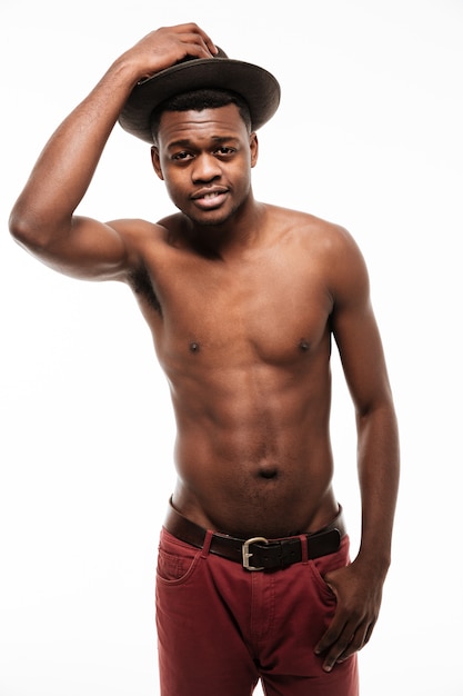 Amazing young sportsman wearing hat