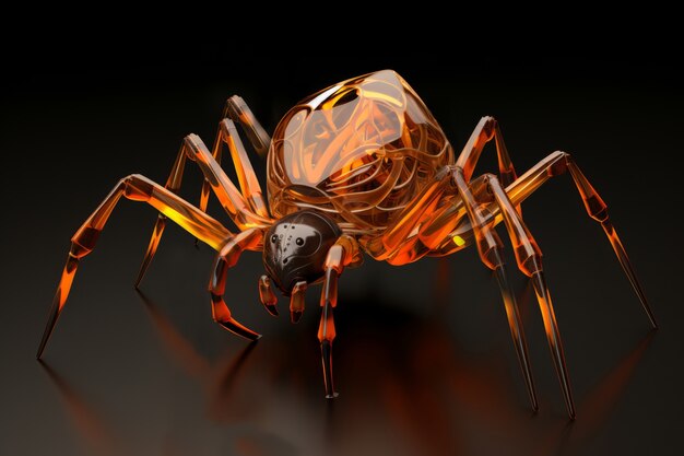 Amber like three-dimensional spider