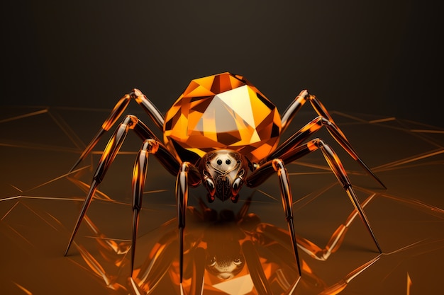 Amber like three-dimensional spider