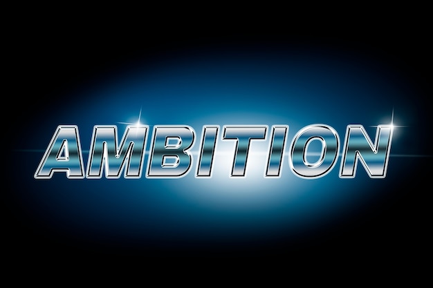 Ambition typography in lens flare font