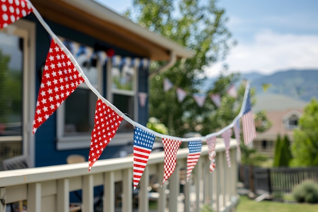 Бесплатное фото american colors household decorations for independence day celebration