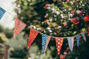 Бесплатное фото Американские цвета домашних украшений для празднования дня независимости