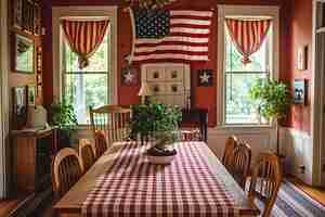 無料写真 american colors household decorations for independence day celebration