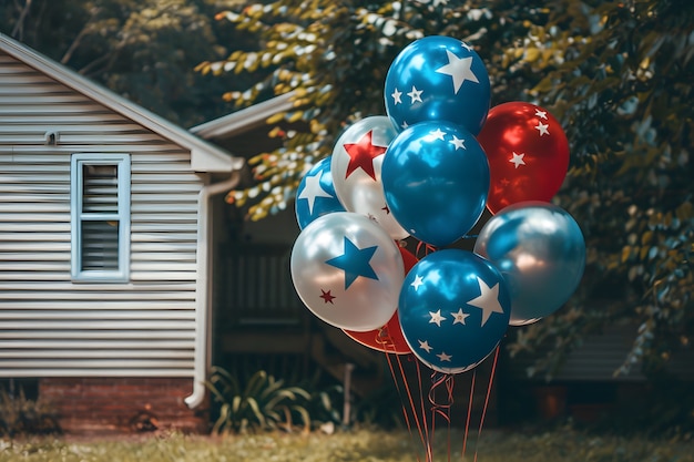 無料写真 american colors household decorations for independence day celebration