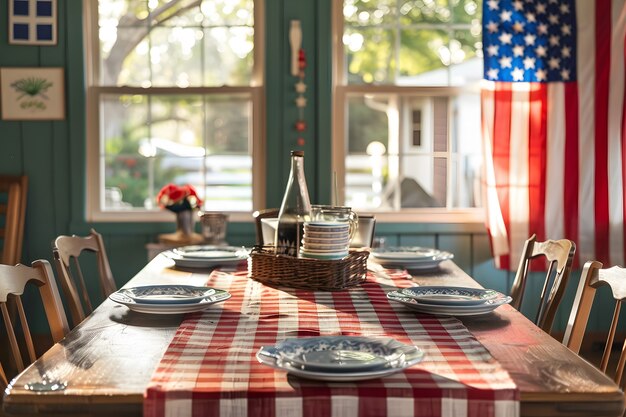 독립 의 날 축하 를 위한 미국 색 의 가정 장식