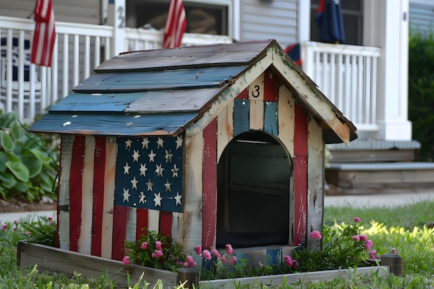 Американские цвета домашних украшений для празднования Дня независимости