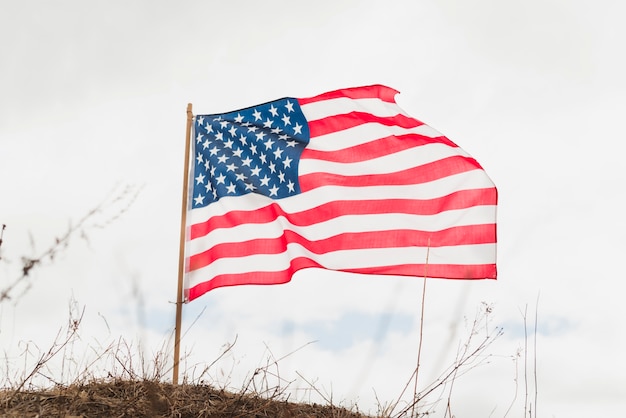 American flag against sky
