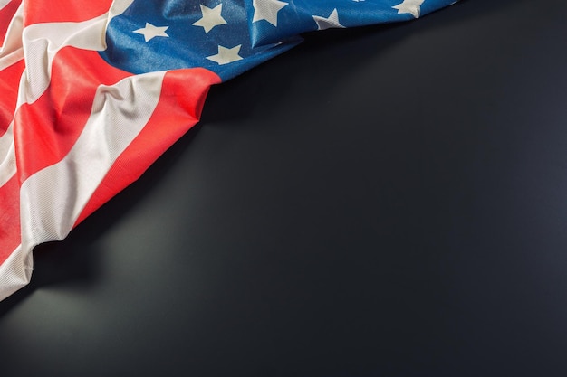 Free photo american flag on dark background