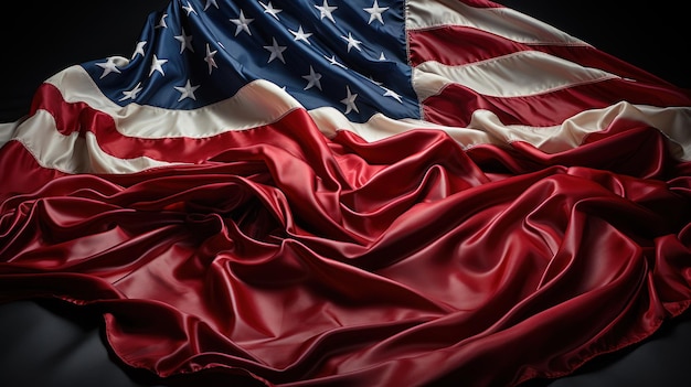 미국 국기는 별과 줄무 ⁇ 를 우아하게 보여줍니다.