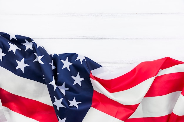 Free photo american flag streamer on white surface