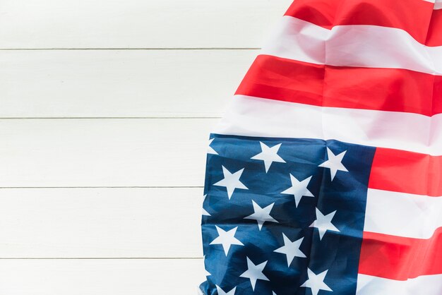 American flag on striped surface