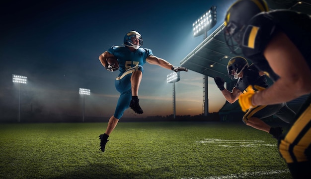 American football American football player in professional sport stadium