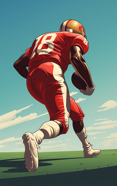 Free photo american football character with equipment