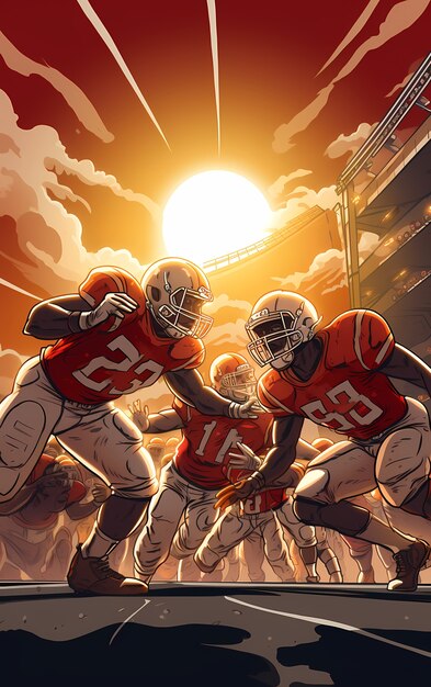 american football character with equipment