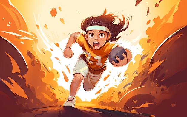 Free photo american football character with equipment