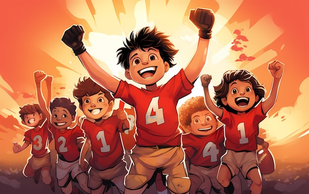 American football character with equipment