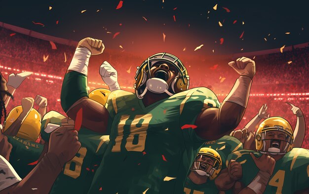 american football character with equipment