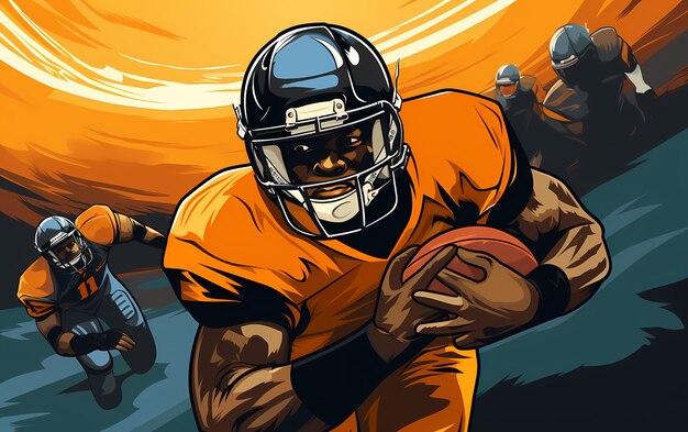 american football character with equipment