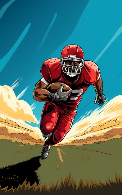 Free photo american football character with equipment