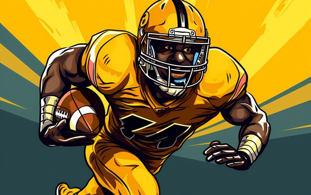 american football character with equipment