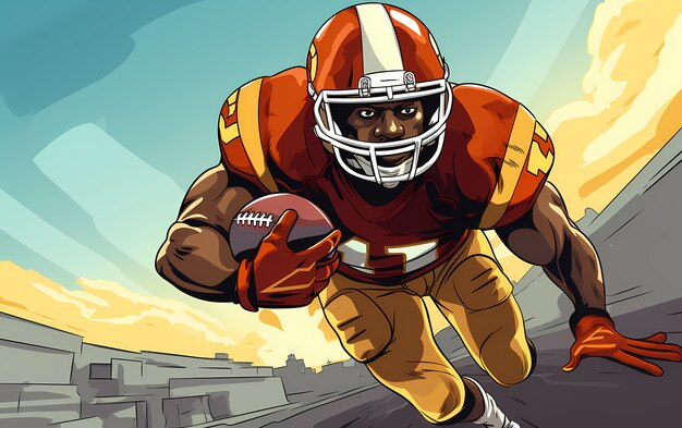 american football character with equipment