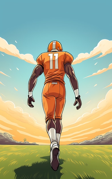 Free photo american football character with equipment