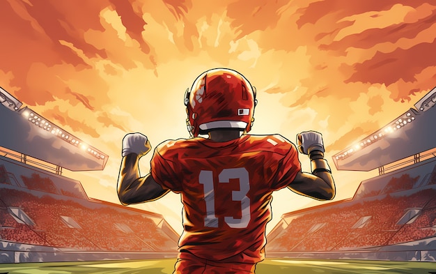 Free photo american football character with equipment