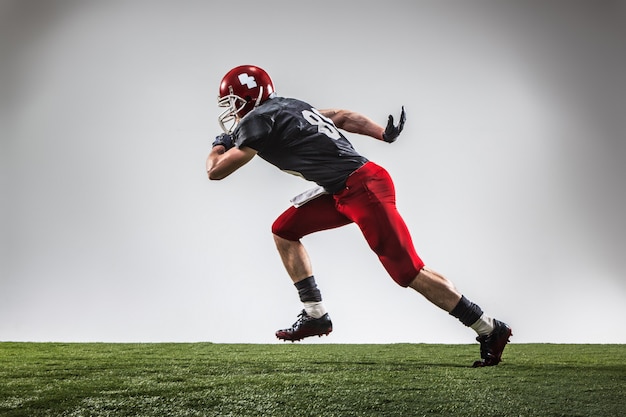 The american football player in action