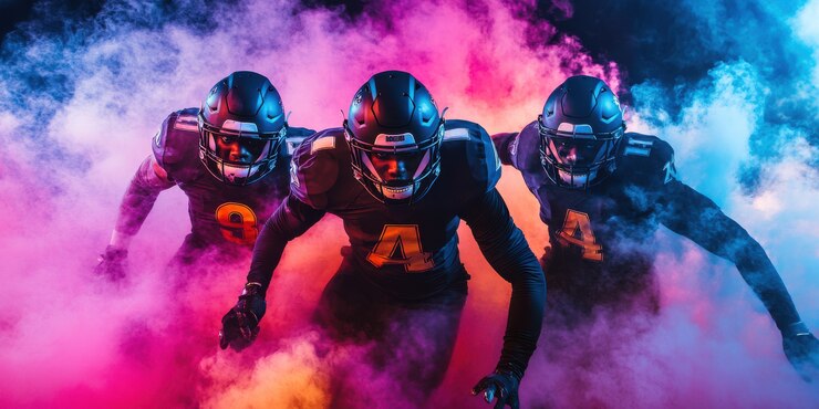 Free Photo american football player neon style