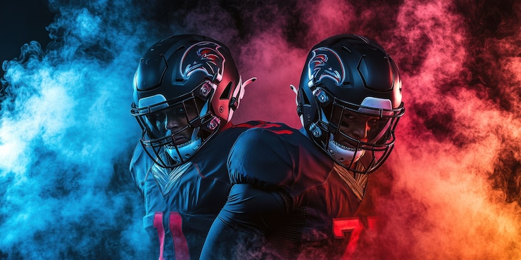 Free Photo american football player neon style