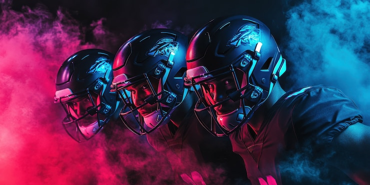 Free Photo american football player neon style