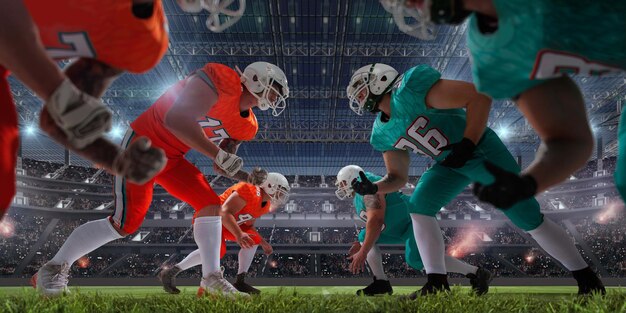 american football player in professional stadium
