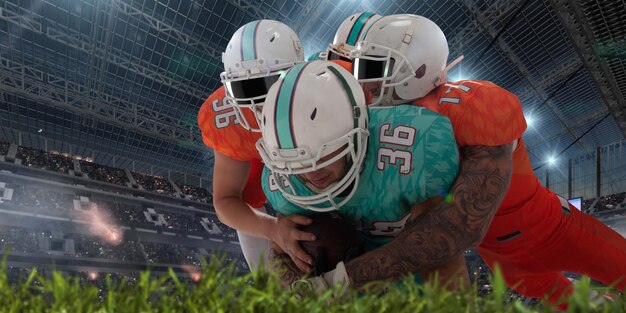 american football player in professional stadium
