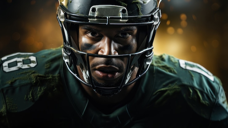 Free Photo american football player wearing equipment