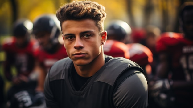 Free photo american football players wearing equipment