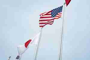 Free photo american and japan flag