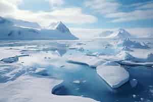 無料写真 ドローンで作った南極の風景