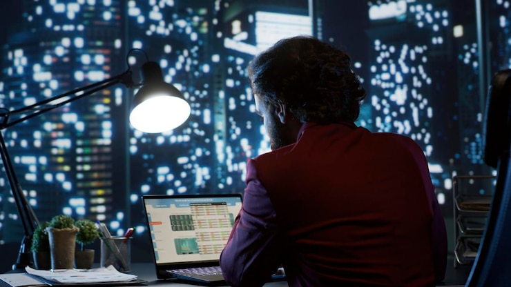 Free Photo analyst reviewing authorized financial records and practices